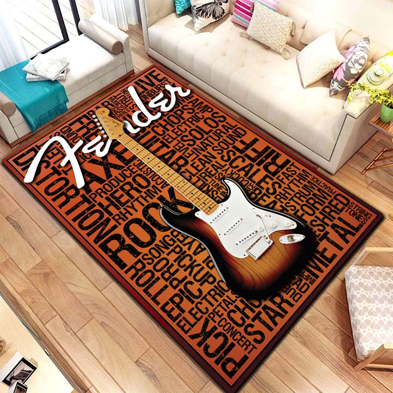 Commercial Printing And Design - Vintage Rock Music Print Rug Electric