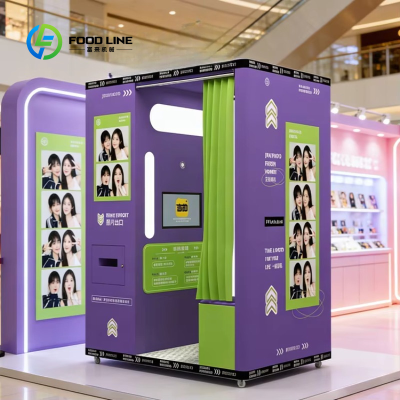 Commercial Photo Printing Kiosk - customized sports style photo booth purple