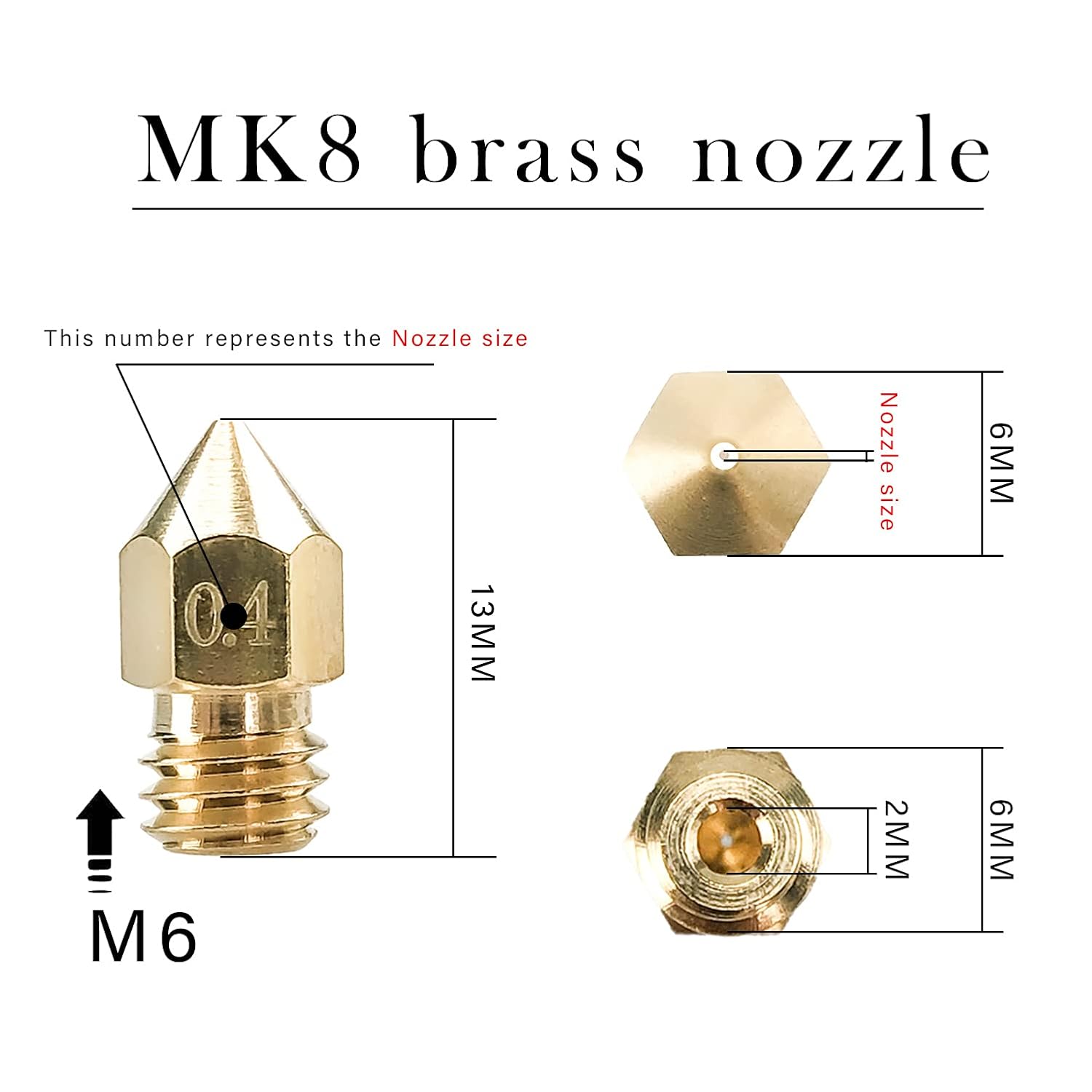 CREALITY 20 Pcs MK8 Brass Nozz - Creality Printer Ender 3 recension och pris