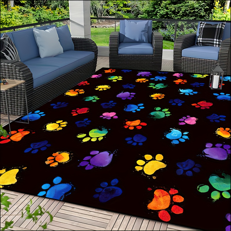 1pc Vibrant Dog Paw Print Area - Commercial Printing And Design recension och pris