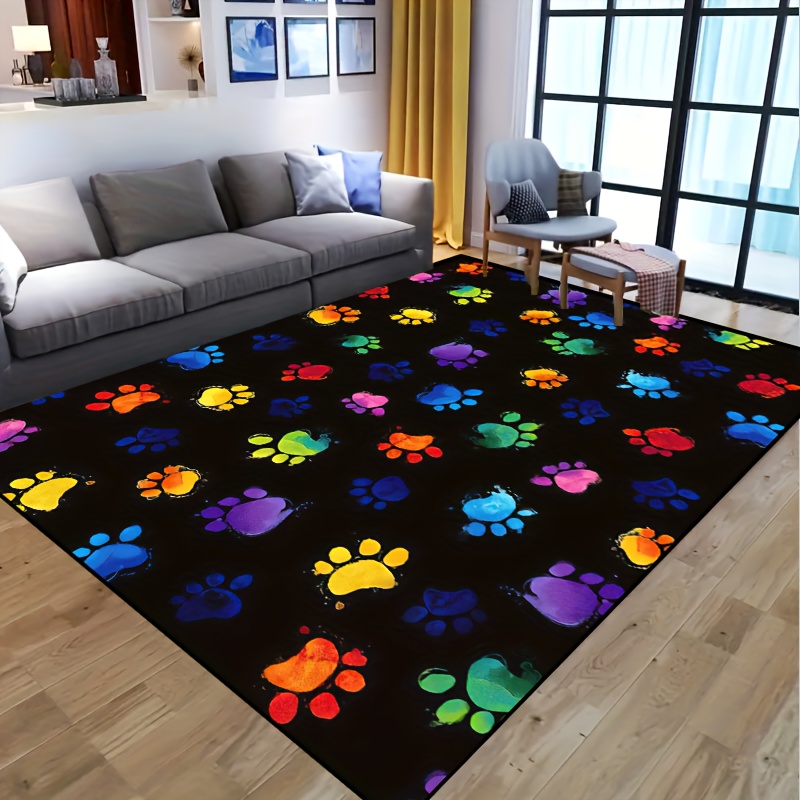 1pc Vibrant Dog Paw Print Area - Commercial Printing And Design recension och pris