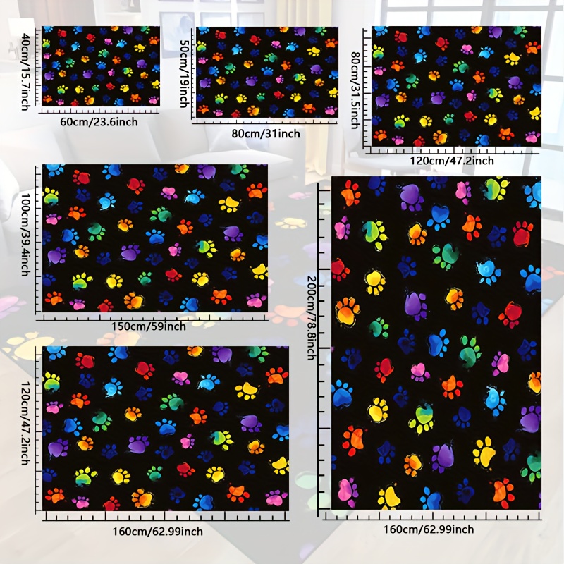 1pc Vibrant Dog Paw Print Area - Commercial Printing And Design recension och pris